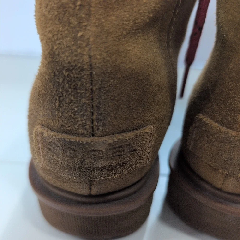 Sorel Lennox Lace Waterproof Suede Boots Elk Brown LL3652-286 Womens 6.5
